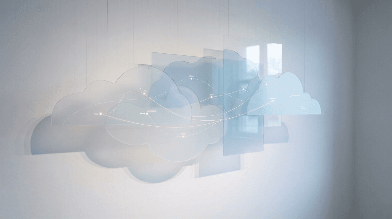 An abstract layered scene suggesting depth, perception, and understanding rather than mere image generation